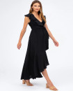 Made in Italy DOROTHEA Black Maternity Dress with Ruffles